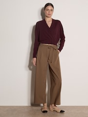 Apricot Red Soft Fine Knit Wrap Jumper - Image 3 of 4