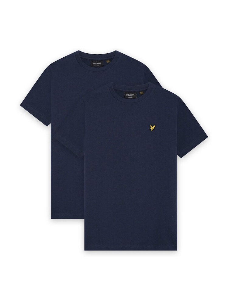 Lyle & Scott Blue Plain T-Shirts 2 Pack - Image 1 of 3