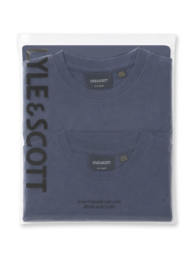 Lyle & Scott Blue Plain T-Shirts 2 Pack - Image 3 of 3