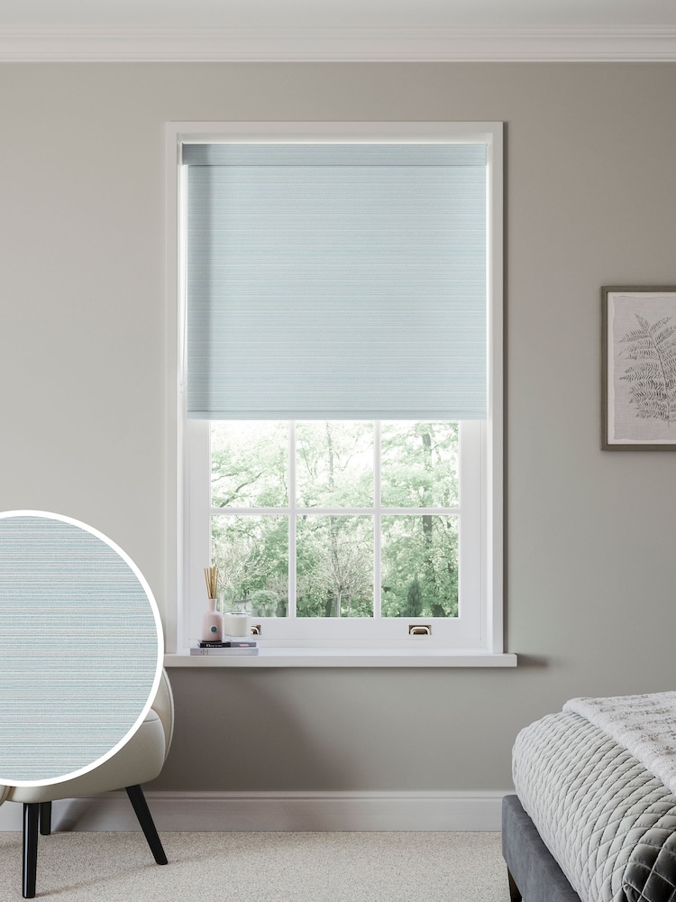 Teal Blue Fester Made to Measure Roller Blind - Image 1 of 6