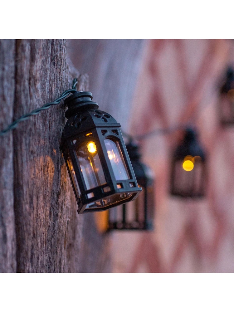 Lights4fun Black 16 Moroccan Lantern Solar Fairy Lights - Image 2 of 3