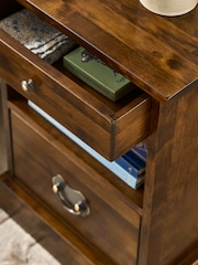Laura Ashley Dark Chestnut Garrat 2 Drawer Side Table - Image 3 of 6