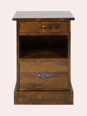 Laura Ashley Dark Chestnut Garrat 2 Drawer Side Table - Image 4 of 6