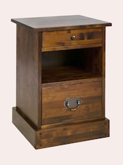 Laura Ashley Dark Chestnut Garrat 2 Drawer Side Table - Image 5 of 6