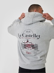 Threadbare Relaxed Fit Le Castellet Graphic Print Hoodie - תמונה 1 מתוך 4