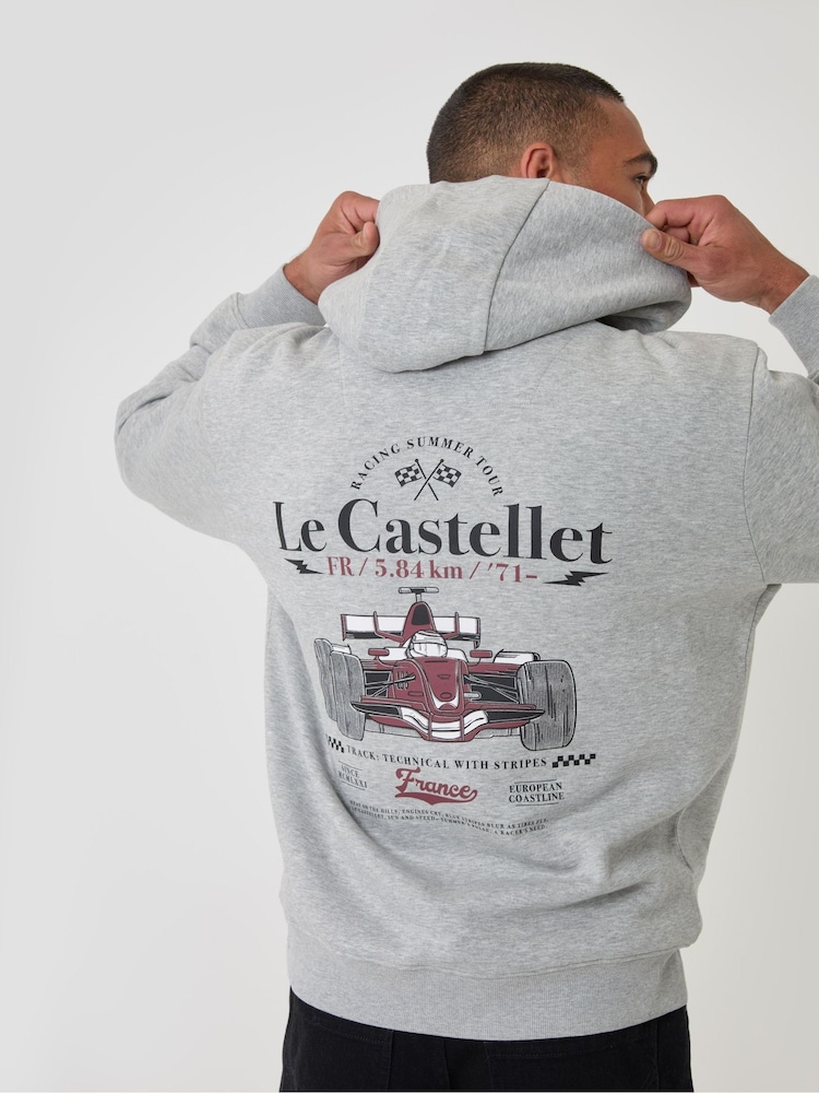 Threadbare Relaxed Fit Le Castellet Graphic Print Hoodie - תמונה 1 מתוך 4 Threadbare Relaxed Fit Le Castellet Graphic Print Hoodie - תמונה 1 מתוך 4