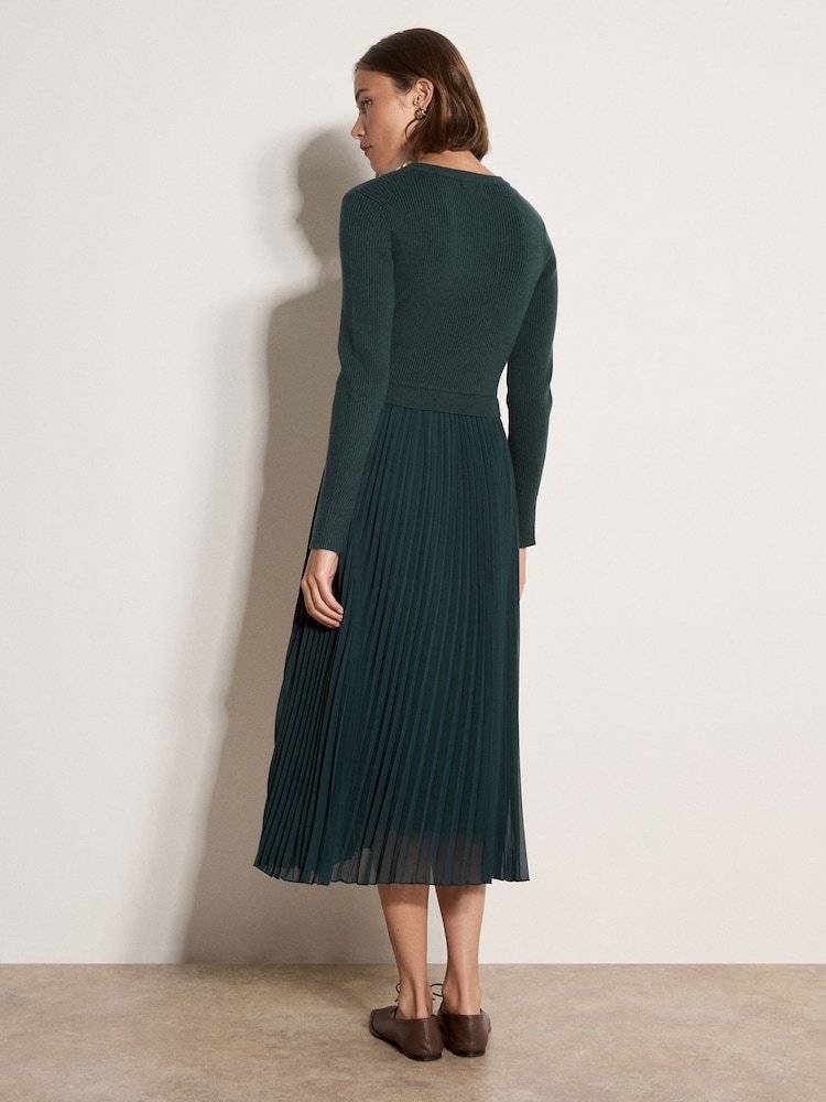 Apricot Green Ribbed Knit Mini Dress - Image 4 of 4 Apricot Green Ribbed Knit Mini Dress - Image 4 of 4