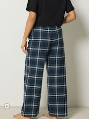 PixieGirl Petite Blue Check Cotton Pyjama Trousers - Image 4 of 7