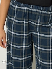 PixieGirl Petite Blue Check Cotton Pyjama Trousers - Image 5 of 7