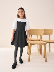 Grey Bow Pocket Detail School Pinafore Dress (3-14yrs) - Image 1 of 9