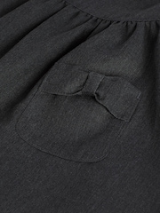 Grey Bow Pocket Detail School Pinafore Dress (3-14yrs) - Image 9 of 9