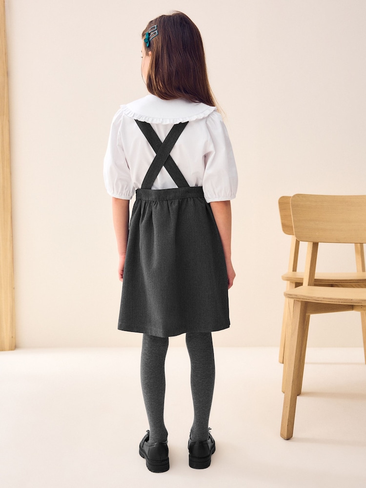 Grey Bow Pocket Detail School Pinafore Dress (3-14yrs) - Image 2 of 9