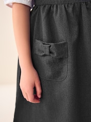 Grey Bow Pocket Detail School Pinafore Dress (3-14yrs) - Image 6 of 9
