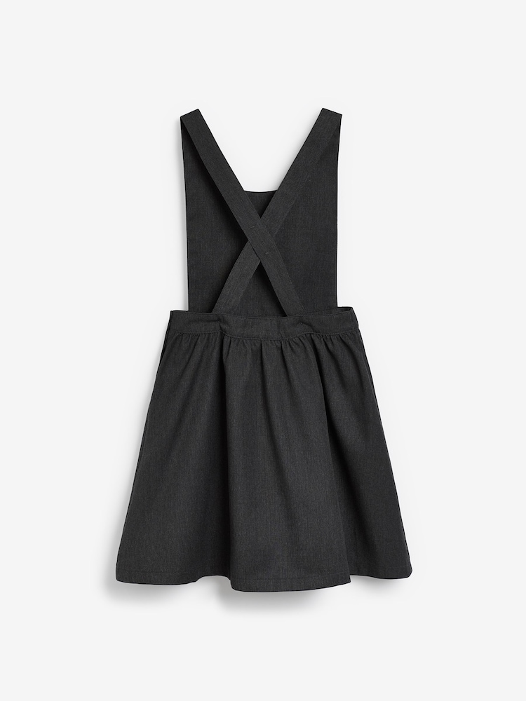 Grey Bow Pocket Detail School Pinafore Dress (3-14yrs) - Image 9 of 9