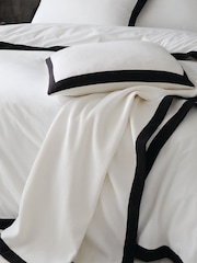 Style Sisters White Monochrome Waffle 100% Cotton Cushion - Image 2 of 4