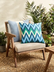 Blue Zig Zag Outdoor Cushion - Image 1 of 4