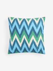 Blue Zig Zag Outdoor Cushion - Image 2 of 4
