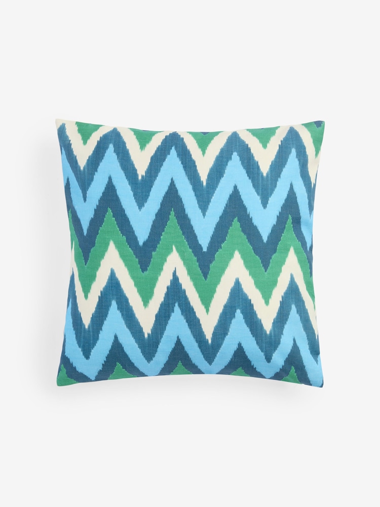 Blue Zig Zag Outdoor Cushion - Image 2 of 4