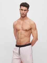 BOSS Pink Starfish Contrast Logo Swim Shorts - Image 1 of 4