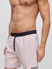 BOSS Pink Starfish Contrast Logo Swim Shorts - Image 3 of 4