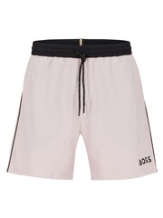 BOSS Pink Starfish Contrast Logo Swim Shorts - Image 4 of 4
