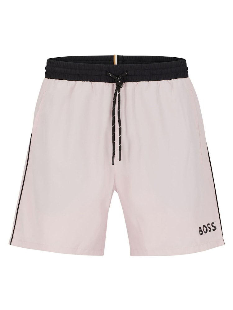 BOSS Pink Starfish Contrast Logo Swim Shorts - Image 4 of 4