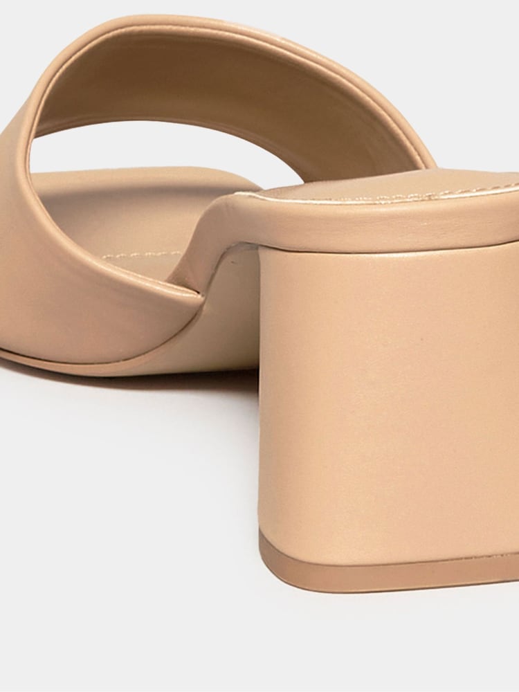 Long Tall Sally Natural Block Heel Mules - Image 3 of 3