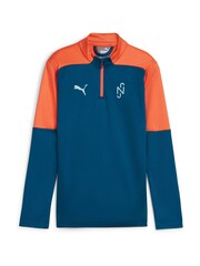 Puma Orange Neymar JR Creativity 1/4 Zip Top - Image 1 of 2