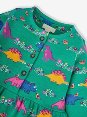 JoJo Maman Bébé Green Dino & Bird Button Front Dress - Image 3 of 4