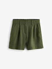 Khaki Green Linen Blend Boy Shorts - Image 5 of 6