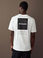 Белый - Columbia Mens Barton Springs Back Print 100% Cotton T-Shirt - Image 1 of 4