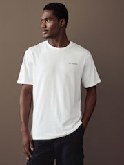 Белый - Columbia Mens Barton Springs Back Print 100% Cotton T-Shirt - Image 3 of 4