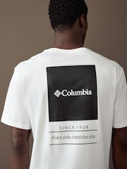 Белый - Columbia Mens Barton Springs Back Print 100% Cotton T-Shirt - Image 4 of 4