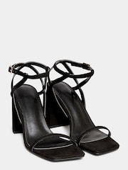 Long Tall Sally Black Faux Suede Block Heels - Image 1 of 6