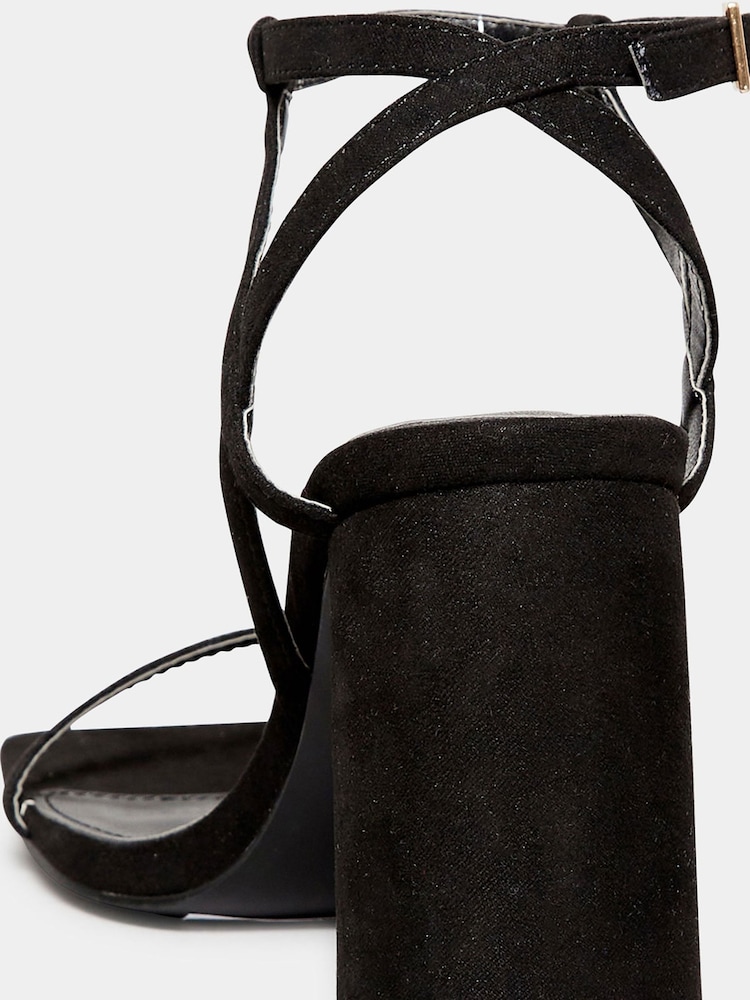 Long Tall Sally Black Faux Suede Block Heels - Image 6 of 6
