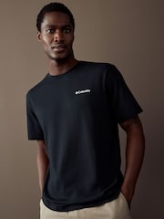 Черный - Columbia Mens Barton Springs Back Print 100% Cotton T-Shirt - Image 3 of 4