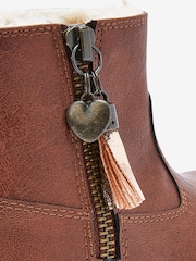Hellbraun - Warm gefütterte Stiefel mit Quastendetail und Reißverschluss - Bild 11 von 11
