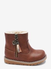 Hellbraun - Warm gefütterte Stiefel mit Quastendetail und Reißverschluss - Bild 2 von 11