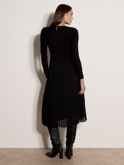 Apricot Black Ribbed Knit Mini Dress - Image 2 of 4