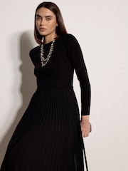Apricot Black Ribbed Knit Mini Dress - Image 3 of 4