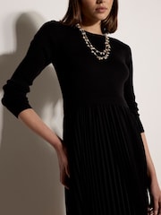 Apricot Black Ribbed Knit Mini Dress - Image 4 of 4
