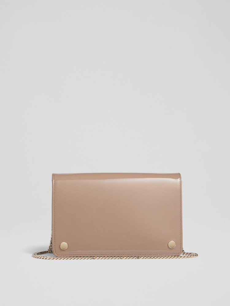 LK Bennett Natural Cici Patent Leather Clutch Bag - Image 1 of 5