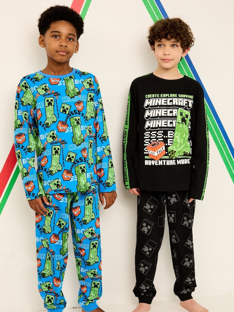 Blue/Black Pyjamas 2 Pack (5-16yrs) - Image 1 of 10