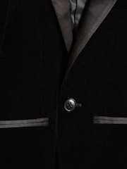 Reiss Black Ace 3-9 yrs Single Breasted Velvet Blazer - Image 6 of 6