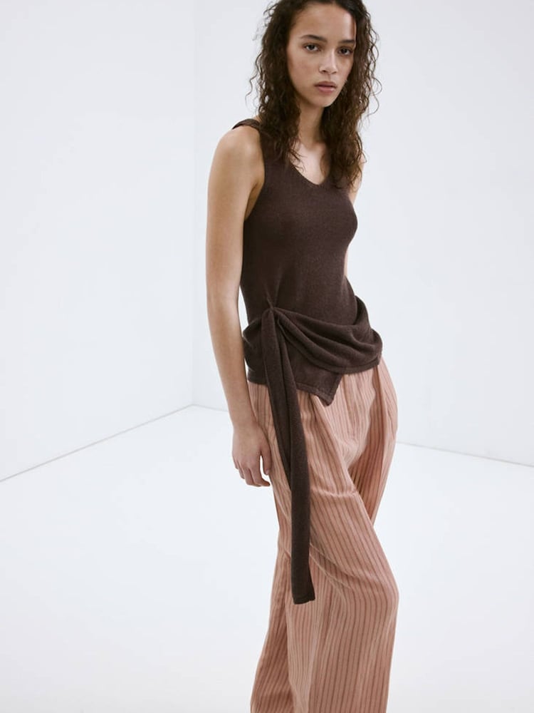 Mango Brown Drape Vest Top - Image 2 of 7