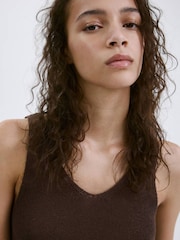 Mango Brown Drape Vest Top - Image 4 of 7