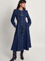 Monsoon Blue Lulu A-Line Denim Dress - Image 2 of 6