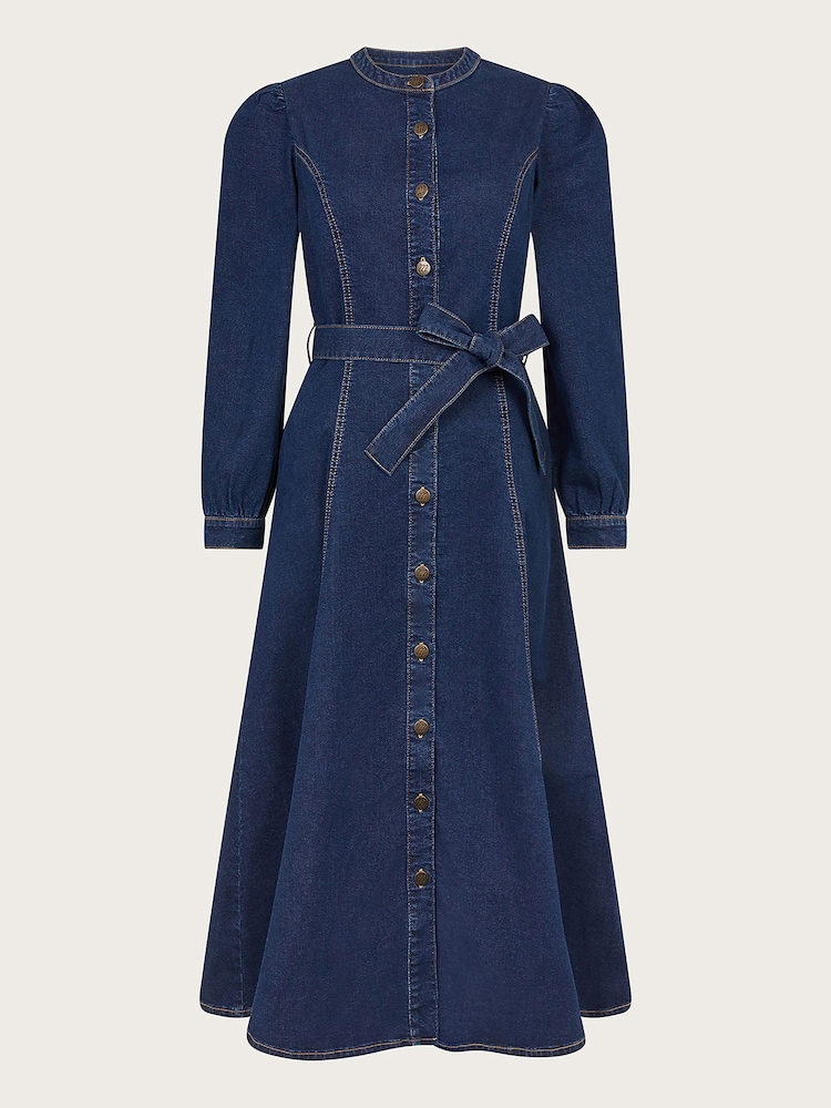 Monsoon Blue Lulu A-Line Denim Dress - Image 6 of 6