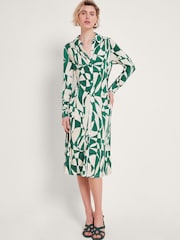 Monsoon Green Print Shirt Dress - Image 1 of 5