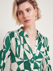 Monsoon Green Print Shirt Dress - Image 4 of 5